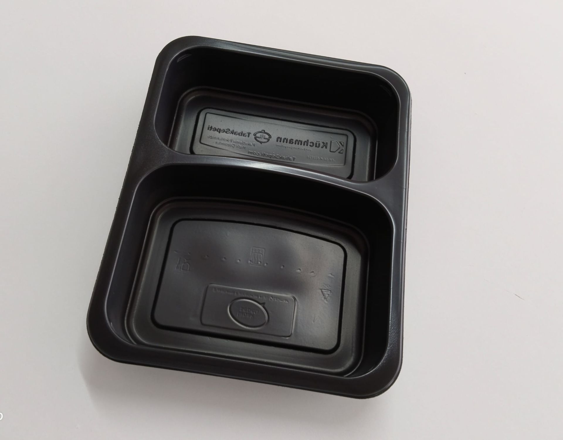 TS-227 2 BÖLMELİ SİYAH GIDA KABI 227*178*40