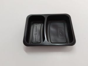 TS-227 2 BÖLMELİ SİYAH GIDA KABI 227*178*40