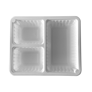 TS-235 3 BÖLMELİ PP YEMEK KABI PORSELEN BEYAZ