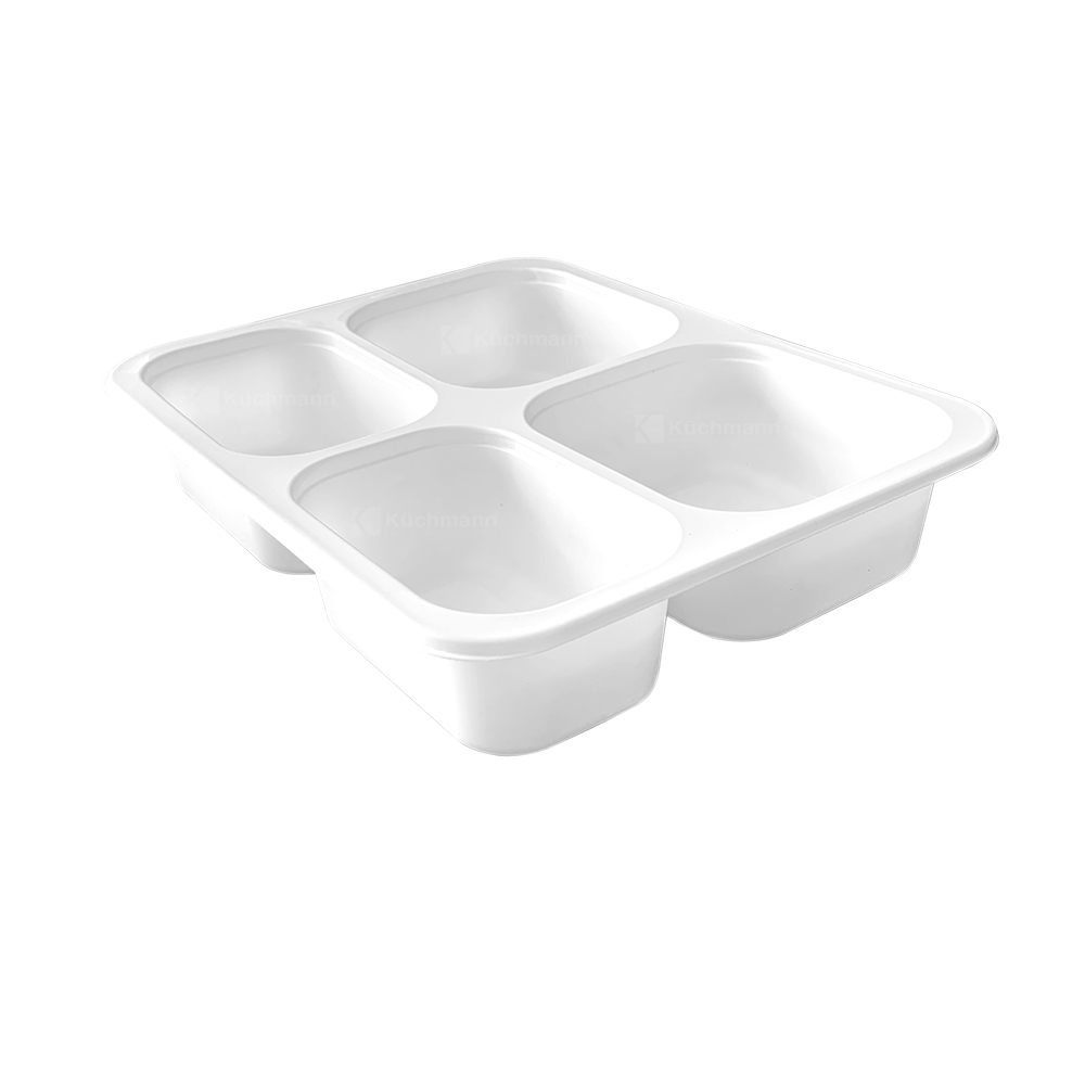 TS-227 4 BÖLMELİ PORSELEN BEYAZ GIDA KABI