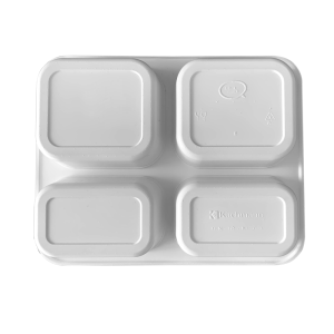 TS-227 4 BÖLMELİ PORSELEN BEYAZ GIDA KABI