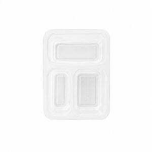 TS-227  Üç Bölmeli PP Şeffaf Yemek Kabı 227*178*40 mm.