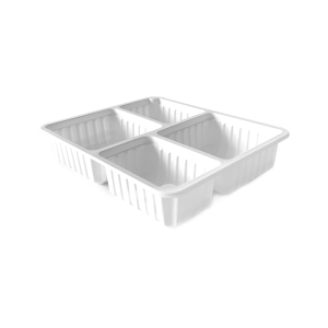 TS-235 4 BÖLMELİ PP YEMEK KABI PORSELEN BEYAZ