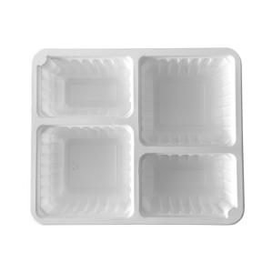 TS-235 4 BÖLMELİ PP YEMEK KABI PORSELEN BEYAZ