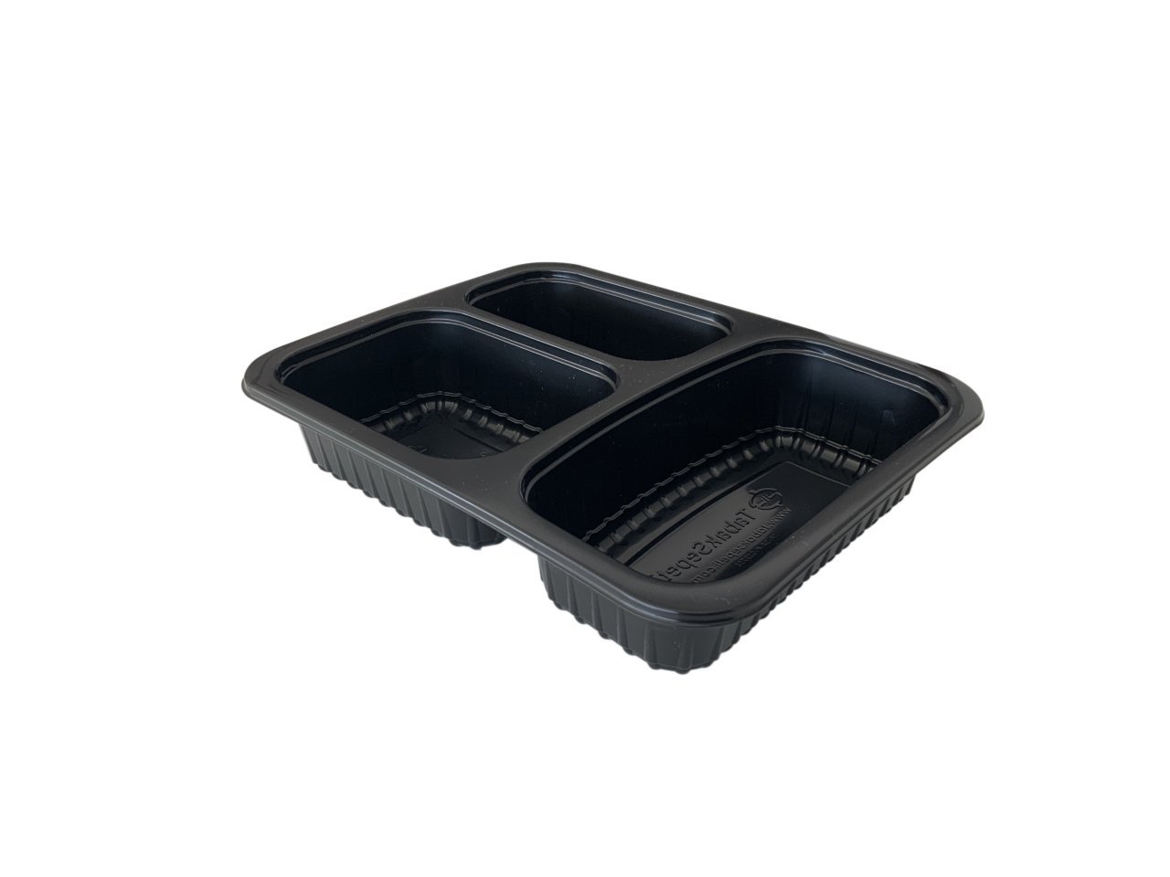 TS-227 3 BÖLMELİ EKONOMİK SİYAH FEDERLİ YEMEK KABI